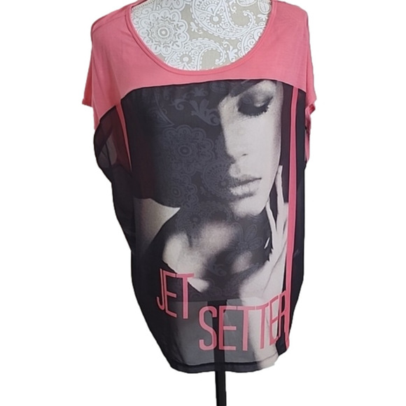 Lane Bryant "Jet Setter" sleeveless top with sheer front, size 18/20 - Picture 1 of 6